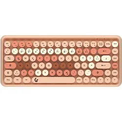 KeySonic KSKM-5200M-RF Maus-Tastatur-Set (DE) [Maus-Tastatur-Set, Mini Tastatur, runde Tasten, Mehrfarbig sand/cremefabig]