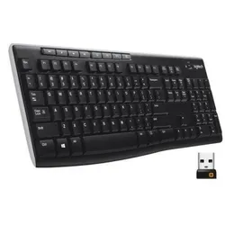 Logitech K270 USB Wireless Keyboard - spritzwassergeschützt - Schnellzugriffstasten - Schwarz 920-003746