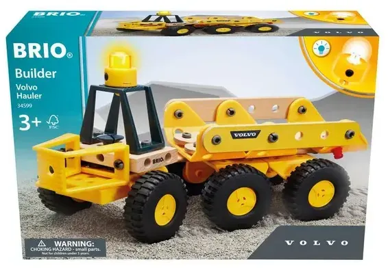 BRIO Builder - Volvo Muldenkipper - Starkes Baufahrzeug mit kippbarer Ladefläche, Knicklenkung und Lichtmodul