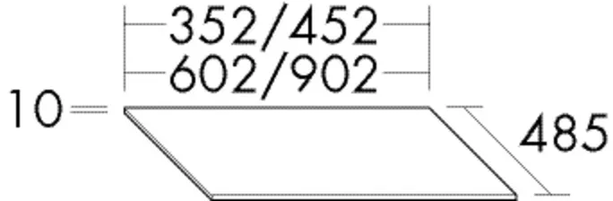 Burgbad Ablageplatte Sys30 PG2 Echo 10x352x485 Basaltgrau Matt, APEG035F2236 APEG035F2236