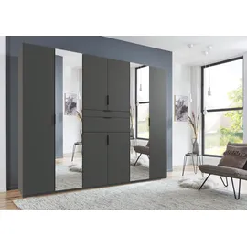 WIMEX Drehtürenschrank WIMEX "Moldau Kleiderschrank mit Spiegel Schlafzimmerschrank Bestseller", grau (graphit), B:270cm H:208cm T:58cm, Spanplatte, Schränke, Drehtürenschrank