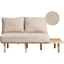 Sofa SALO Bouclé Beige mit Tischen 2-Sitzer