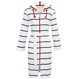 Carl Ross Damenbademantel 560410, Midilänge, Baumwoll-Mix, Kapuze, Reißverschluss weiß 32/34