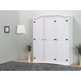 Dynamic24 3trg massiv Kiefer Mexico Kleiderschrank new mexiko Schlafzimmer-Schrank weiß