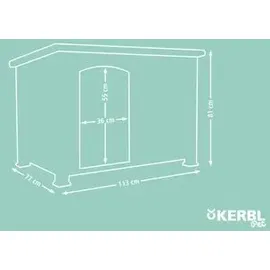 Kerbl Hundehütte Kenny 113 x 77 x 81 cm Holz Grau/Weiß