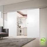 Inova Holzschiebetür Doppelflügelig Weiß 1510 x 2035