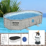 Bestway Power Steel Swimming Frame Pool Schwimmbad Schwimmbecken Gartenpool