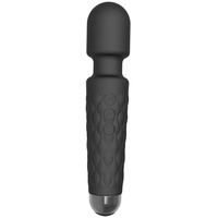 Handheld Massagegerät,Massage Wand Massagestab kabelloser elektrisch - 20 Verschiedene Vibrationsarten 8 Geschwindigkeiten (Schwarz)