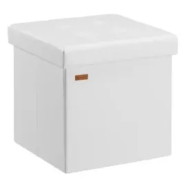 CASARIA Sitzhocker Weiß Kunstleder 38x38x38cm faltbar