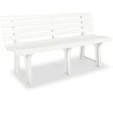 furnicato Gartenbank 145,5 cm Kunststoff Weiß