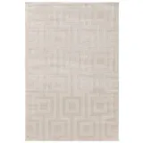 benuta Teppich Claire Cream - 120 x 170 cm - Minimalistischer Wohnzimmerteppich im Geometrischen Retro-Stil - Pflegeleicht - Fußbodenheizung Geeignet