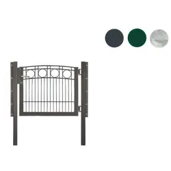 Stabgitterzaun Tür - Moosgrün (RAL 6005) - 100 x 120 cm - Einflügelige Tür mit Hochbogen - verzinkt und pulverbeschichtet - langlebige Gartenlösung