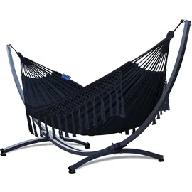 Potenza Doppelhängematte XXL 220 x 160 cm Schwarz/Grau