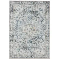 benuta Vintage-Teppich, Blau, Kunststoff, Vintage, Rechteckig, 200x300 cm, Oeko-Tex® Standard 100, in verschiedenen Größen erhältlich, rutschfeste Unterfläche, waschbar, Teppiche & Böden, Teppiche, Vintage-Teppiche