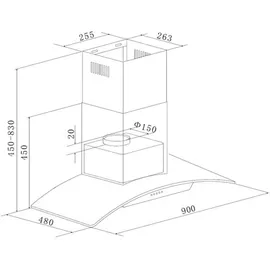 Respekta CH 0190 IXB Wandhaube 90 cm