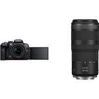 Canon EOS R10 Kamera spiegellose Camera + RF-S 18-150mm F4.5-6.3 is STM Objektiv schwarz & RF 100-400mm F5.6-8 is USM Telezoomobjektiv