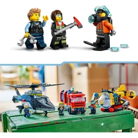 LEGO City Kombinationsset mit Hubschrauber, Löschauto und U-Boot