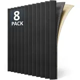 Kuchoow Akustikschaumstoff Schalldämmung Schallschutz Wand, 8 Stück Rille Akustik Schaumstoff Selbstklebend Schaumstoffplatten mit Dämmung MLV für Studio, Gaming, Zimmer, Akustische Geräuschdämmung