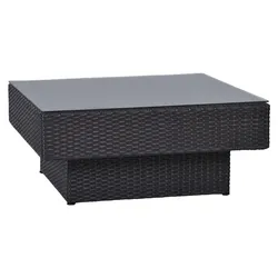 Polyrattan Couchtisch 'Madrid' 100% Polyester, Aluminium, Polyrattan