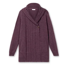 sheego Cardigan SHEEGO BY JOE BROWNS, Damen, Gr. 52/54, lila (brombeer), 80% Polyacryl, 20% Polyester, unifarben, Strickjacken