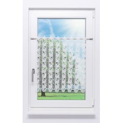 Scheibengardine Plauener Spitze Blättergirlande "(BxH) 8cm * 70cm" weiß/Weiß