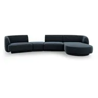 Micadoni Sofa Miley, modular mit Recamiere 4-Sitzer blau