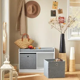 SoBuy FSR65-K-DG 68 x 45 x 32 cm mit 2 Körben weiß / weiß