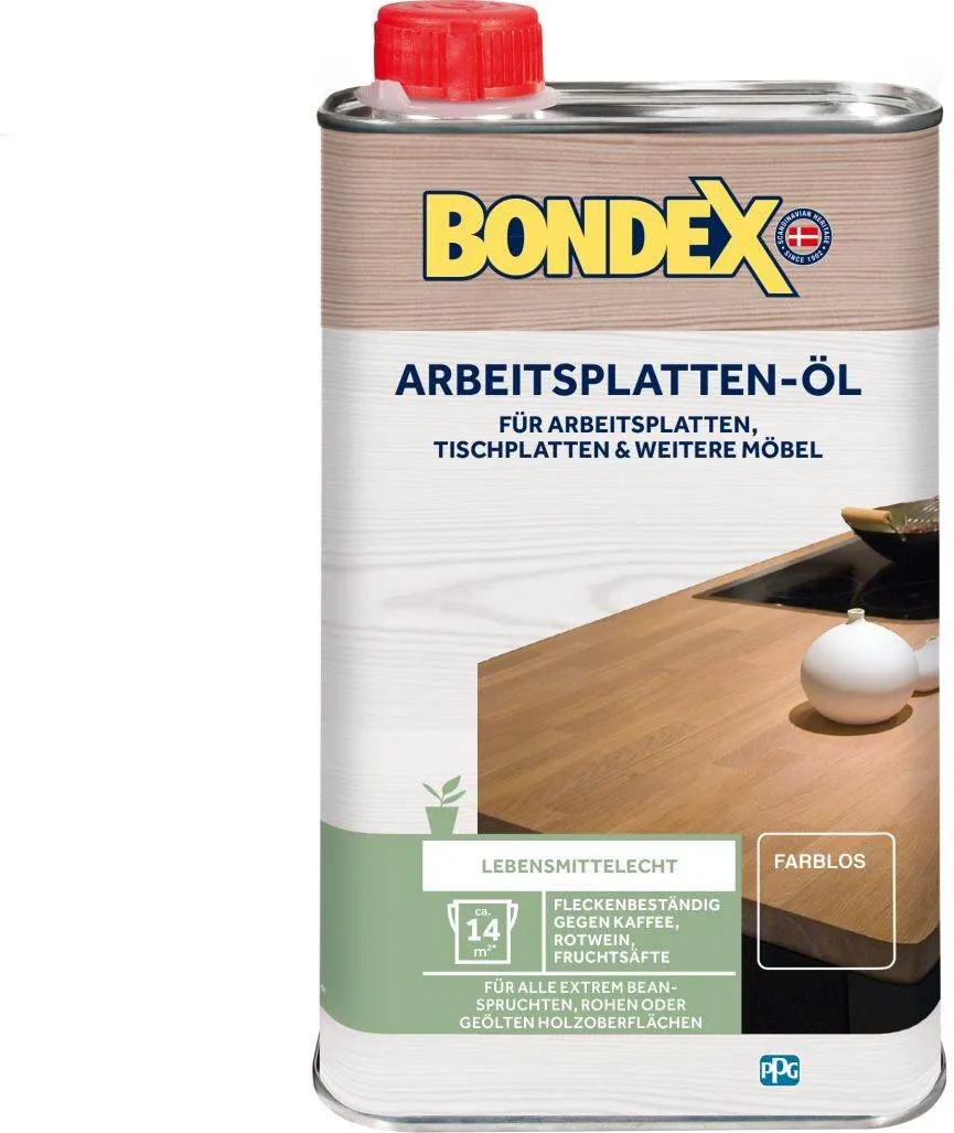 BONDEX Arbeitsplatten Öl, farblos, versch Größen, Holzschutz-Öl, Imprägnierung