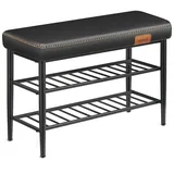 VASAGLE Schuhbank 30 cm x 80 cm x 50 cm Schwarz