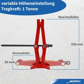 PETEX Wagenheber hydraulisch 1 t 80-330 mm rot