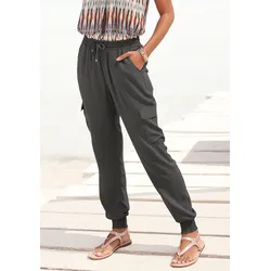 Schlupfhose, aus gewebter Viskose mit Taschen, Stoffhose, Cargohose, Gr. 34 - N-Gr, khaki, , 639301-34 N-Gr