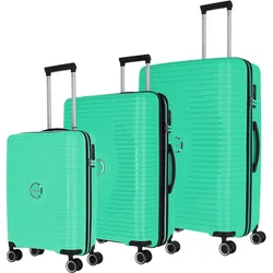Trolleyset TRAVELITE "ORBITA 4w S/M/L", grün, Polypropylen, unifarben, Koffer-Sets, Hartschalen-Koffer Kofferset Reiseset Handgepäck Aufgabegepäck
