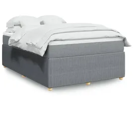 vidaXL Boxspringbett mit Matratze Hellgrau 140x200 cm Stoff