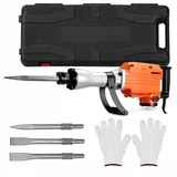 Bohrhämmer Abbruchhammer 1700W Profi-Set, 65A Schwerlast-Stemmhammer mit 3 Meißelbits, Vibrationsdämpfung, Tragetasche & Sicherheitszubehör für Beton, Mauerwerk (1700W)