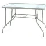 VCM Bistrotisch 110 x 60 x 72 cm grau/silber mit Schirmloch