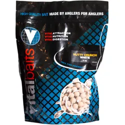 Vitalbaits Boilie-NuttyCrunch 14-24mm - Weiß - 1Kg - 18mm