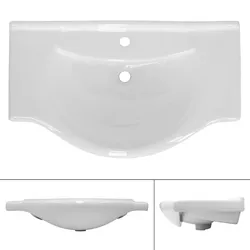 LuxeBath Keramik Waschbecken Weiß glänzend Aufsatzwaschtisch Waschtisch ML-Design®