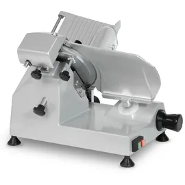 Vertes Gastro Aufschnittmaschine Schneidemaschine, Elektrisch mit 150W, Messer mit 250mm Durchmesser, Schnittstärke 0 bis 12mm, Allesschneider mit Aluminium Gehäuse, Inkl. Schleifstein