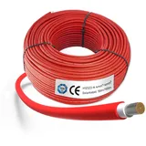 Solarkabel Verlängerung 4mm2 Rot - 100m, H1Z2Z2-K Solarmodul PV Kabel, Photovoltaik Solarkabel, Solar Anschlusskabel für Solarpanel, UV-beständig, flexibel, hohe Leistung