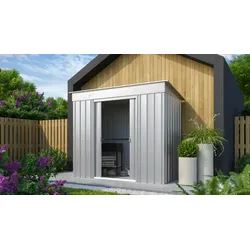 Globel Gerätehaus "Pultdach Skillion" 84, silber metallic
