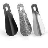ANNASAMDO 6 Stück Schuhanzieher aus Edelstahl, Mini-Schuhlöffel 10 cm, platzsparend, ideal für Reise & Alltag - 10x3.8cm