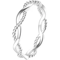 Hey Happiness Doppel Helix-Ring 925 Sterlingsilber 52 Damen 