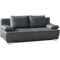 Livetastic Schlafsofa, Anthrazit, Leder, Echtleder, Rindleder, Uni, Füllung: Polyurethan (Pur), 195x85x90 cm, Lederauswahl, Schlafen auf Sitzhöhe, Wohnzimmer, Sofas & Couches, Wohnlandschaften, Ledersofas