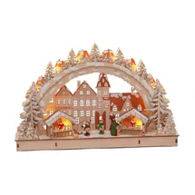 Spetebo LED Holz Schwibbogen Weihnachtsmarkt 45 x 28 cm