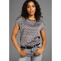 LAURA SCOTT Shirtbluse gemustert Schwarz/Rosa 48