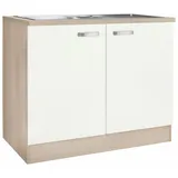 OPTIFIT Spülenschrank Faro, mit Metallgriffen, Breite 100 cm weiß