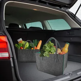 idea home Valencia Shopper Dunkelgrau/Türkis 30 Liter