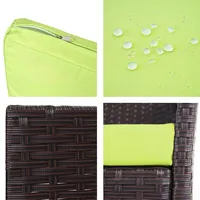 Mendler 3-Sitzer Poly-Rattan Gartenbank Halden, Sitzbank ~ braun-meliert, Kissen