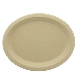50 Stk. Ovalteller aus Zuckerrohrfaser in der Farbe Kraft (32x26cm) Ref 181UP030C