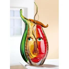 GILDE GLAS art GILDE Vase " Musetto" in Amber/ Rot/ Grün - H. 31 cm | Gr.: onesize